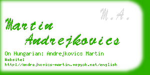 martin andrejkovics business card